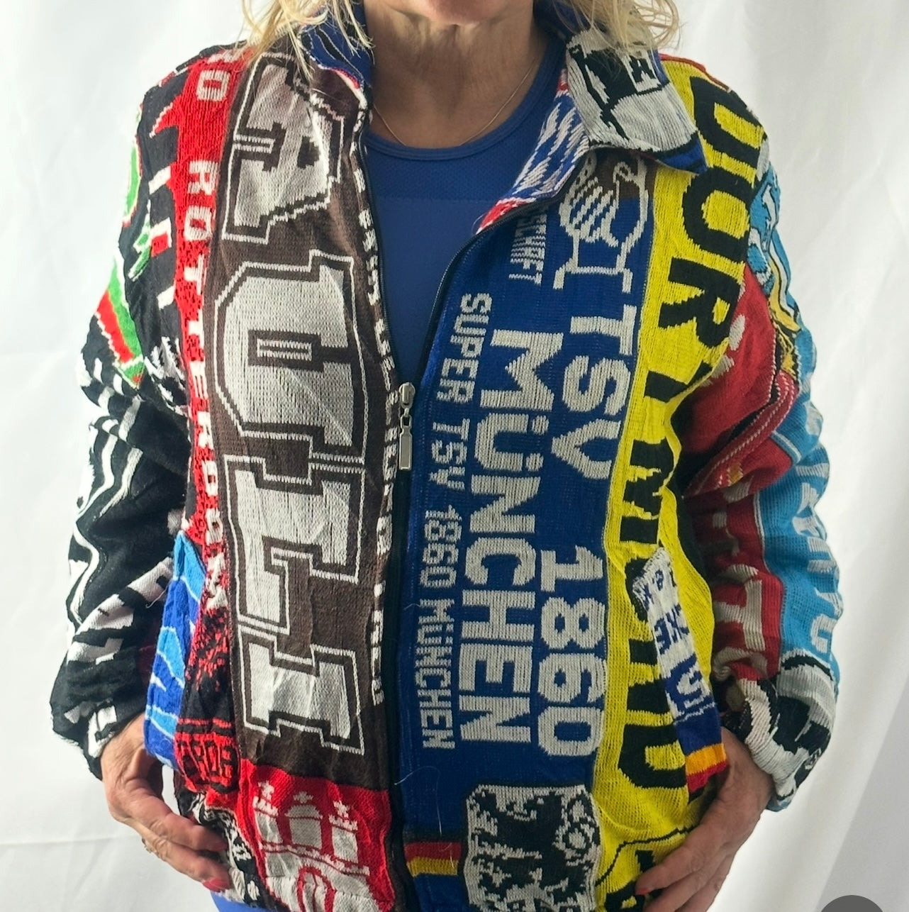 Reworked Football Scarf Jacket
