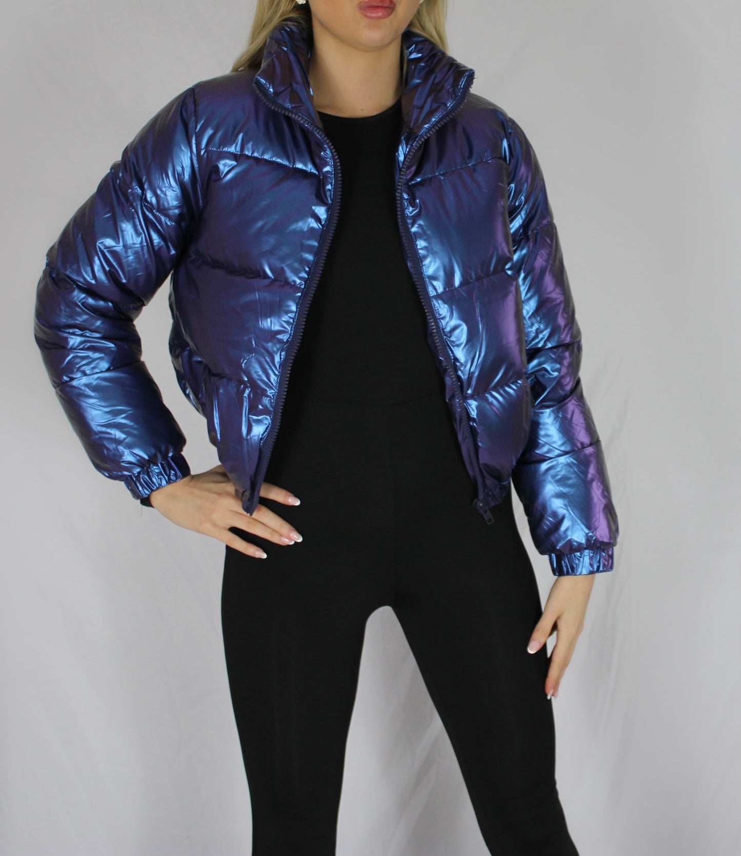 Wet Look Puffer Jacket