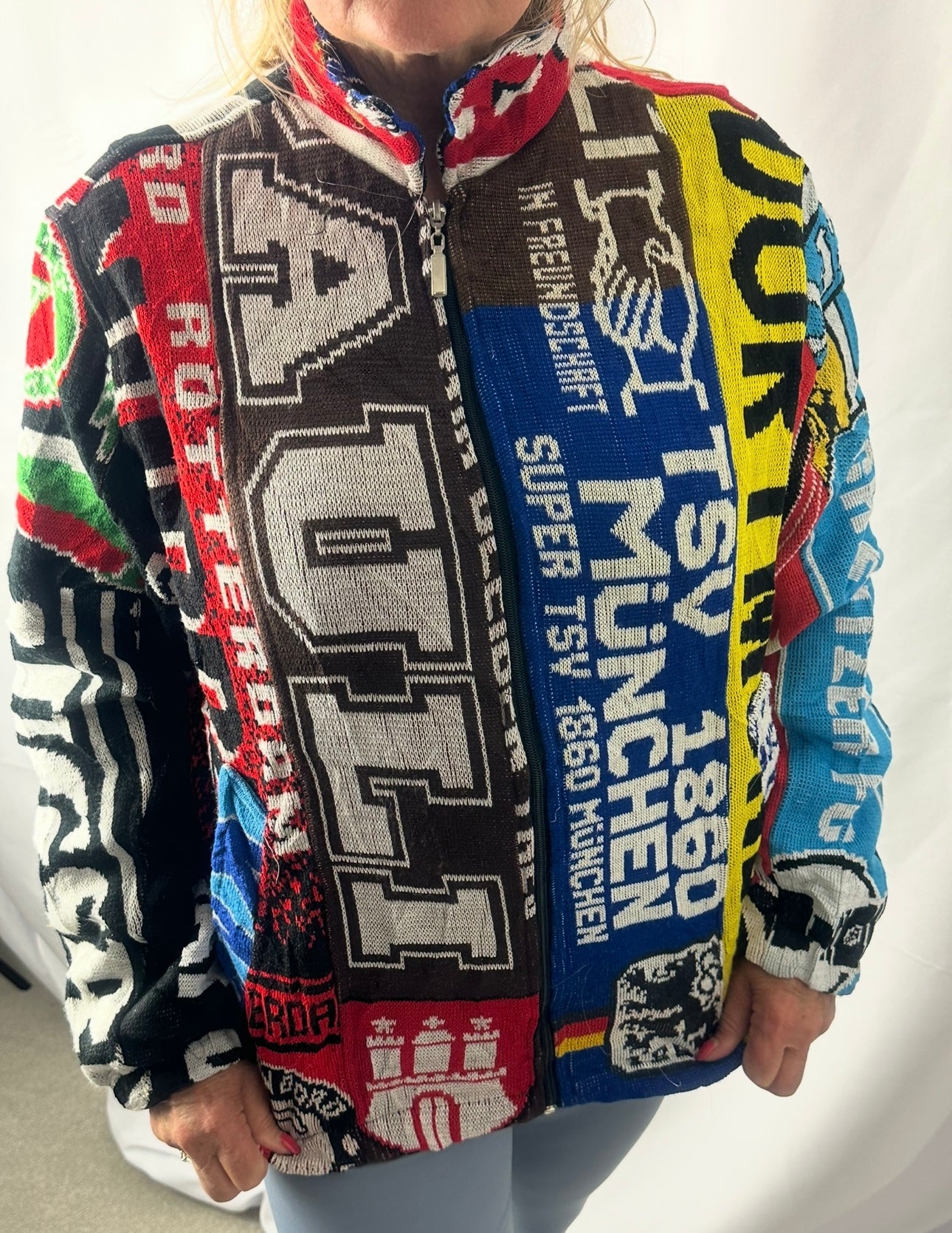 Reworked Football Scarf Jacket