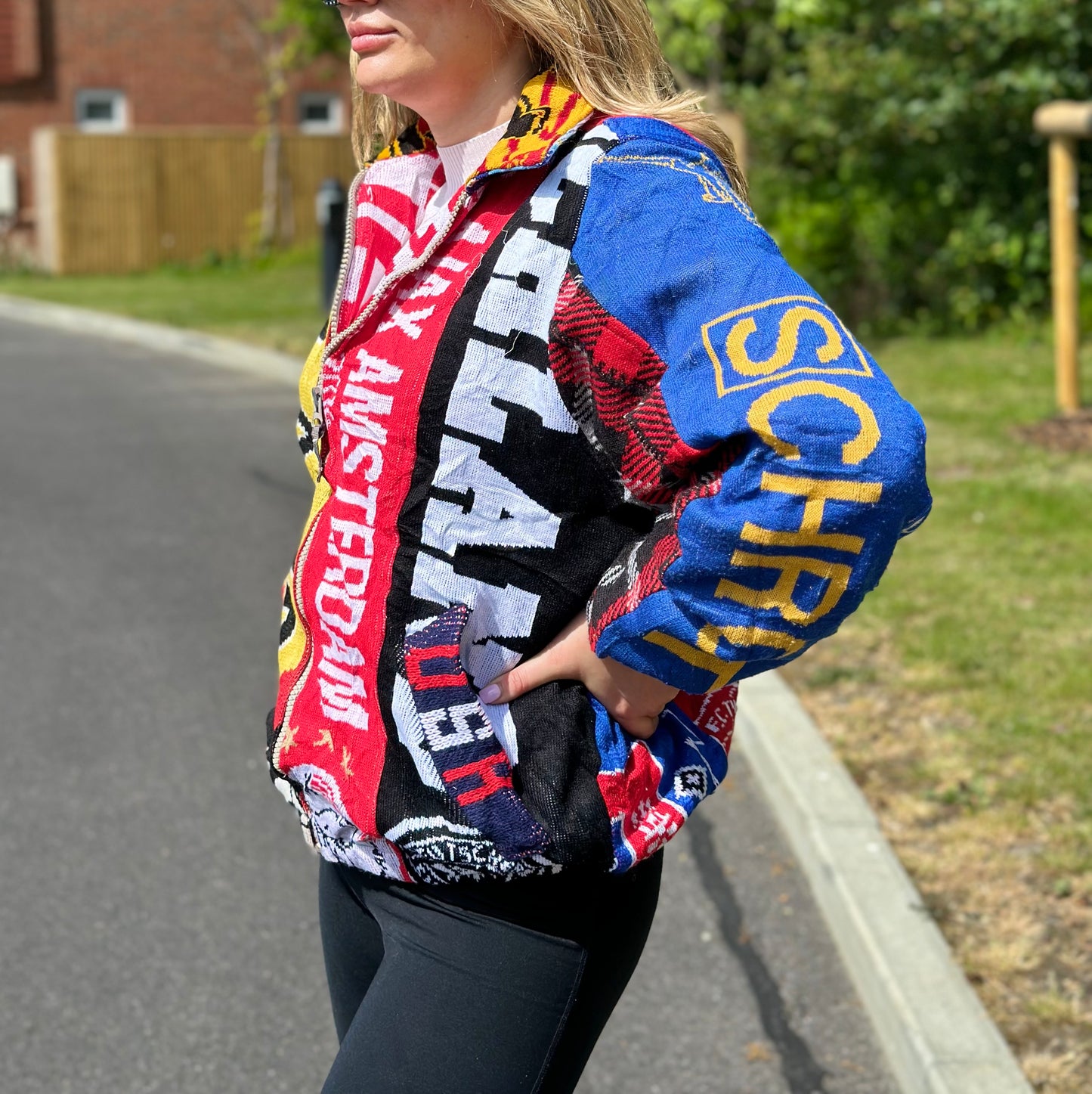 Reworked Football Scarf Jacket