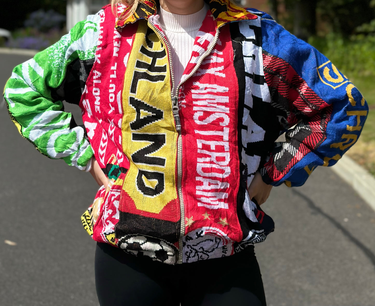 Reworked Football Scarf Jacket