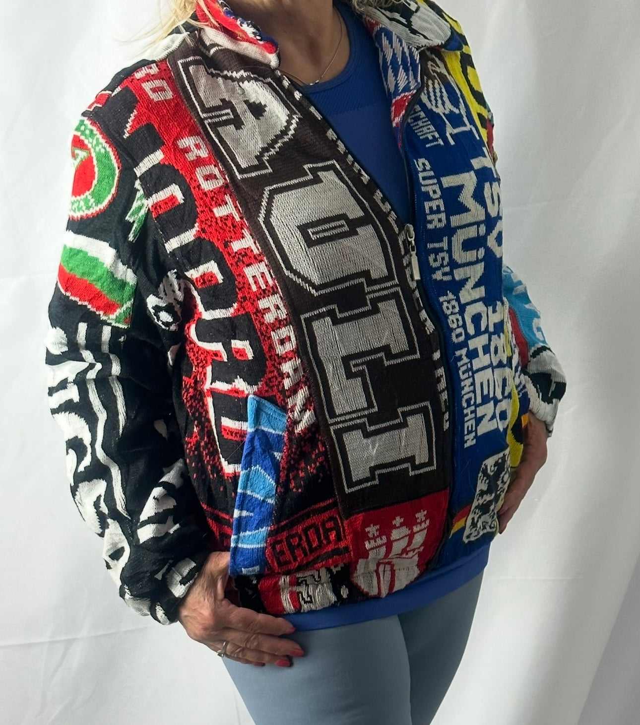 Reworked Football Scarf Jacket