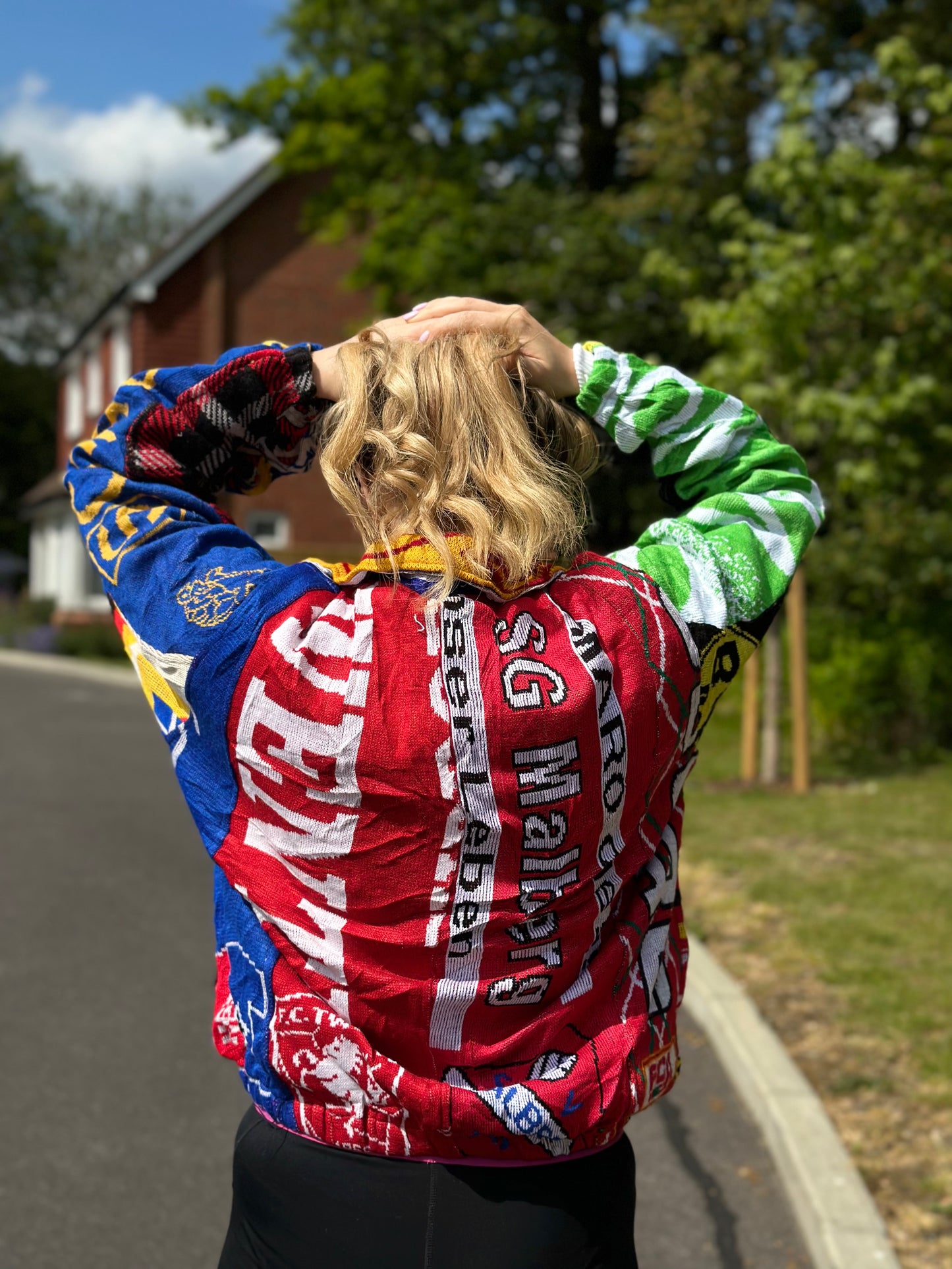 Reworked Football Scarf Jacket