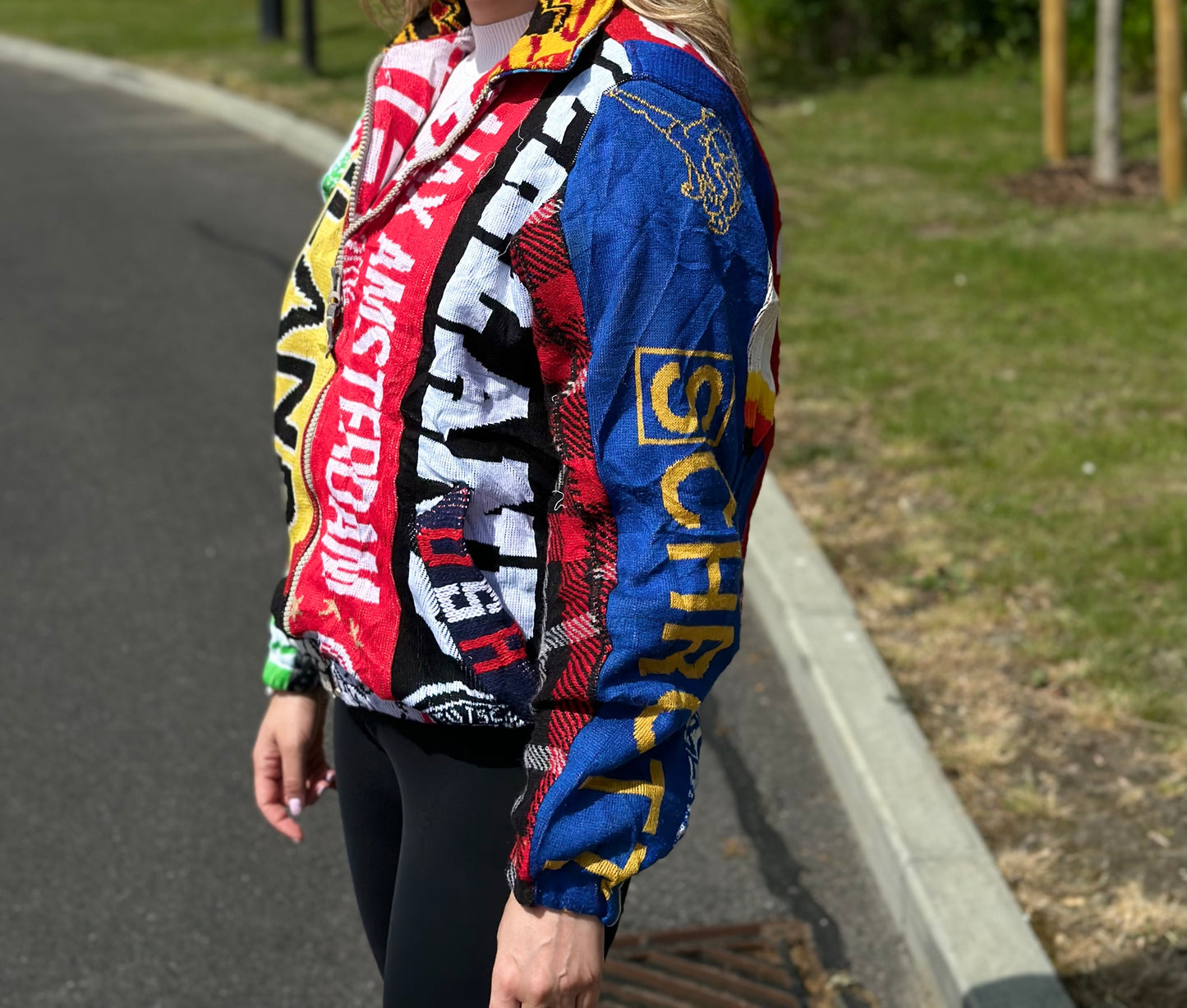 Reworked Football Scarf Jacket