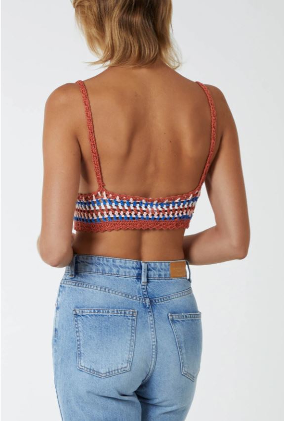 Beach Vibes Crochet Tie Neck Bralet