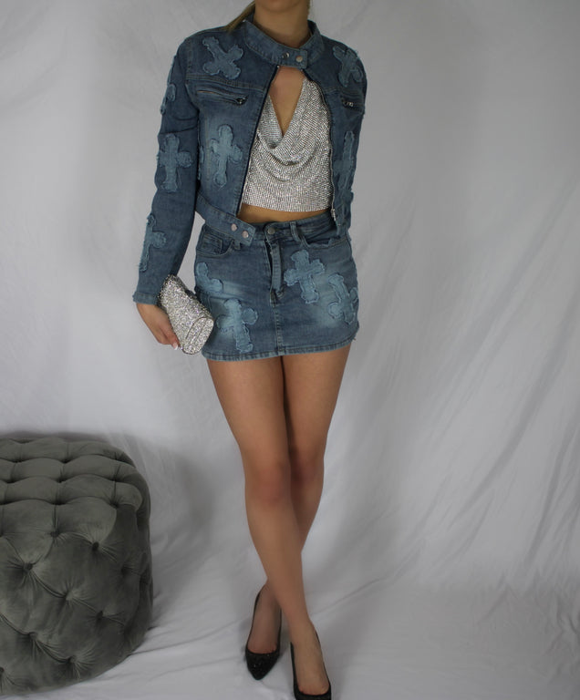 Denim Jacket With Embroidery