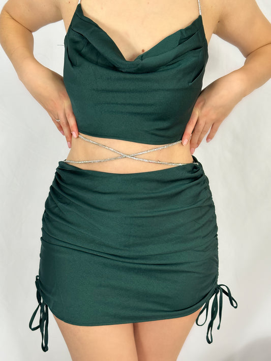 Diamante Crop Top - Green