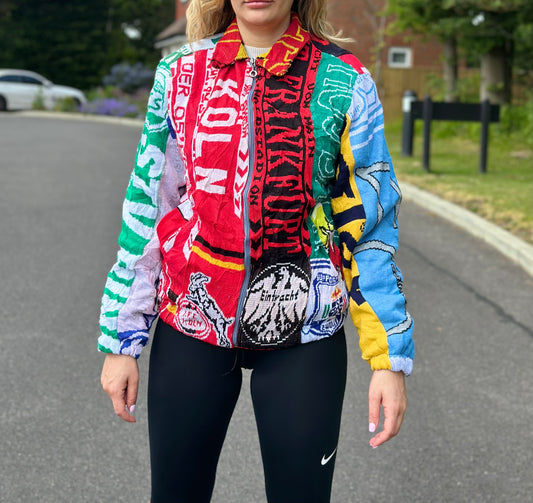 Reworked Football Scarf Jacket