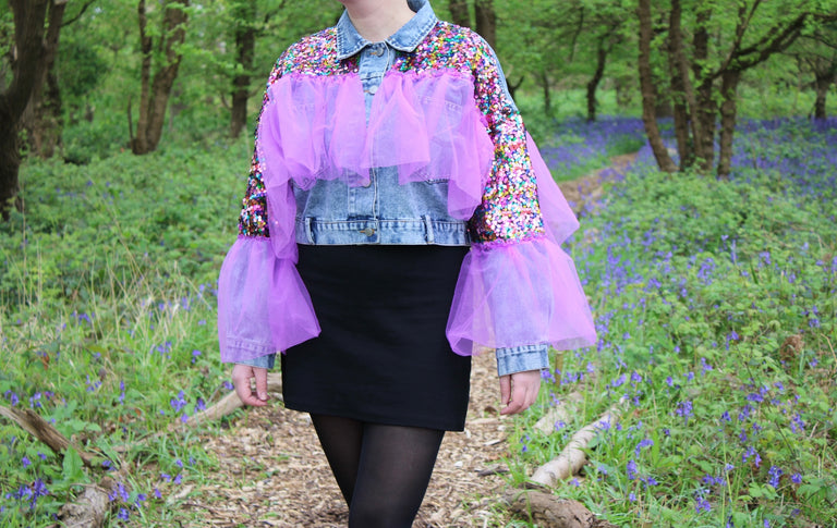 Festival Denim Jacket With Sequins