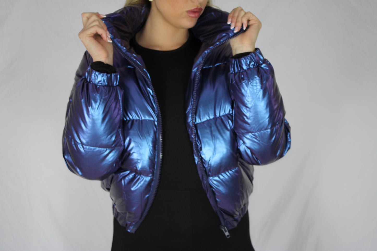 Wet Look Puffer Jacket