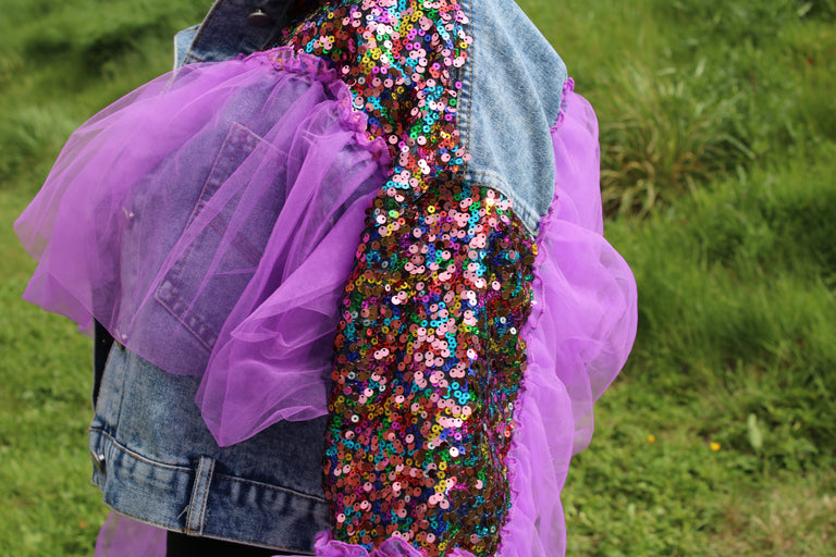 Festival Denim Jacket With Sequins