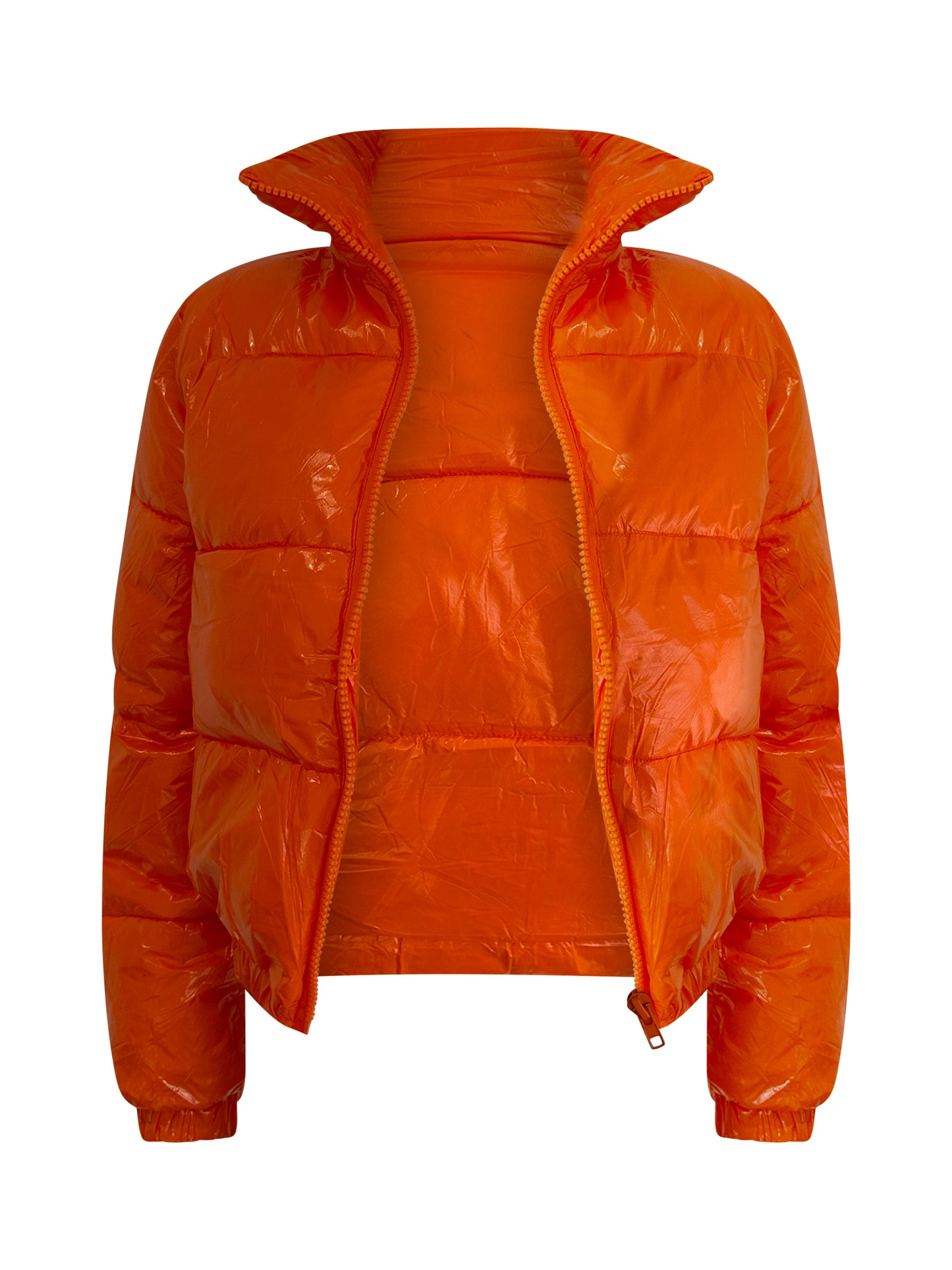 Wet Look Puffer Jacket