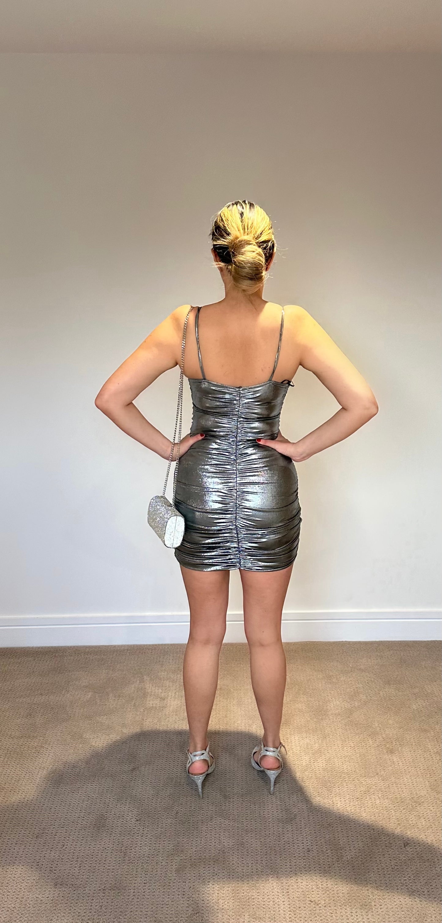 Yaszie Ruched Metallic Cami Dress