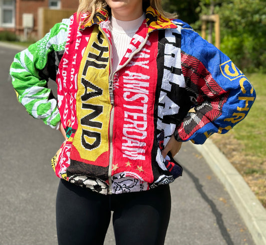 Reworked Football Scarf Jacket