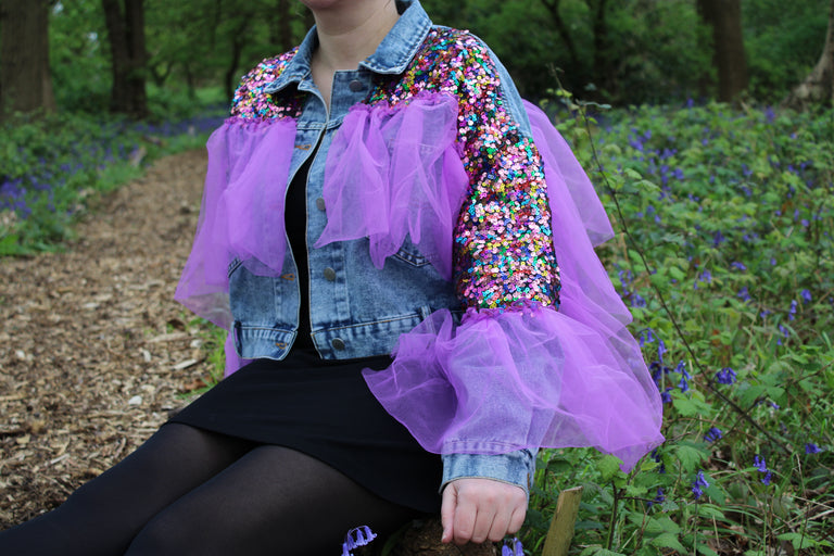 Festival Denim Jacket With Sequins