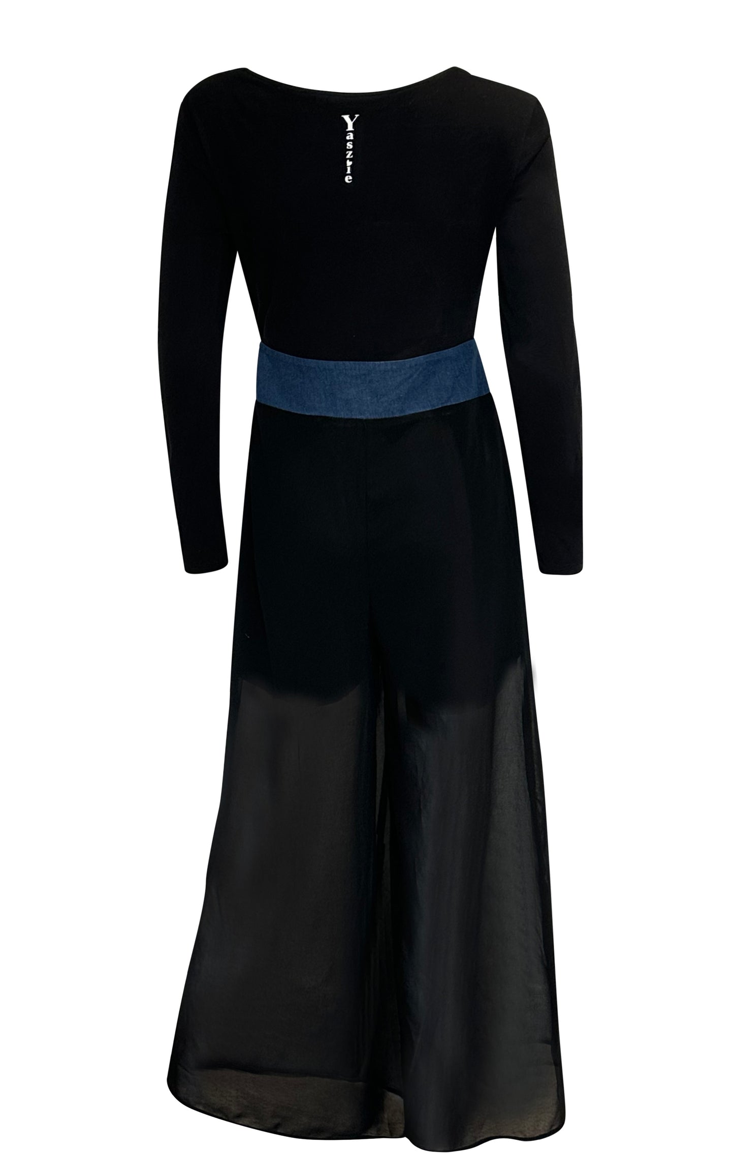 Long Sleeve Jumpsuit - Black and Blue