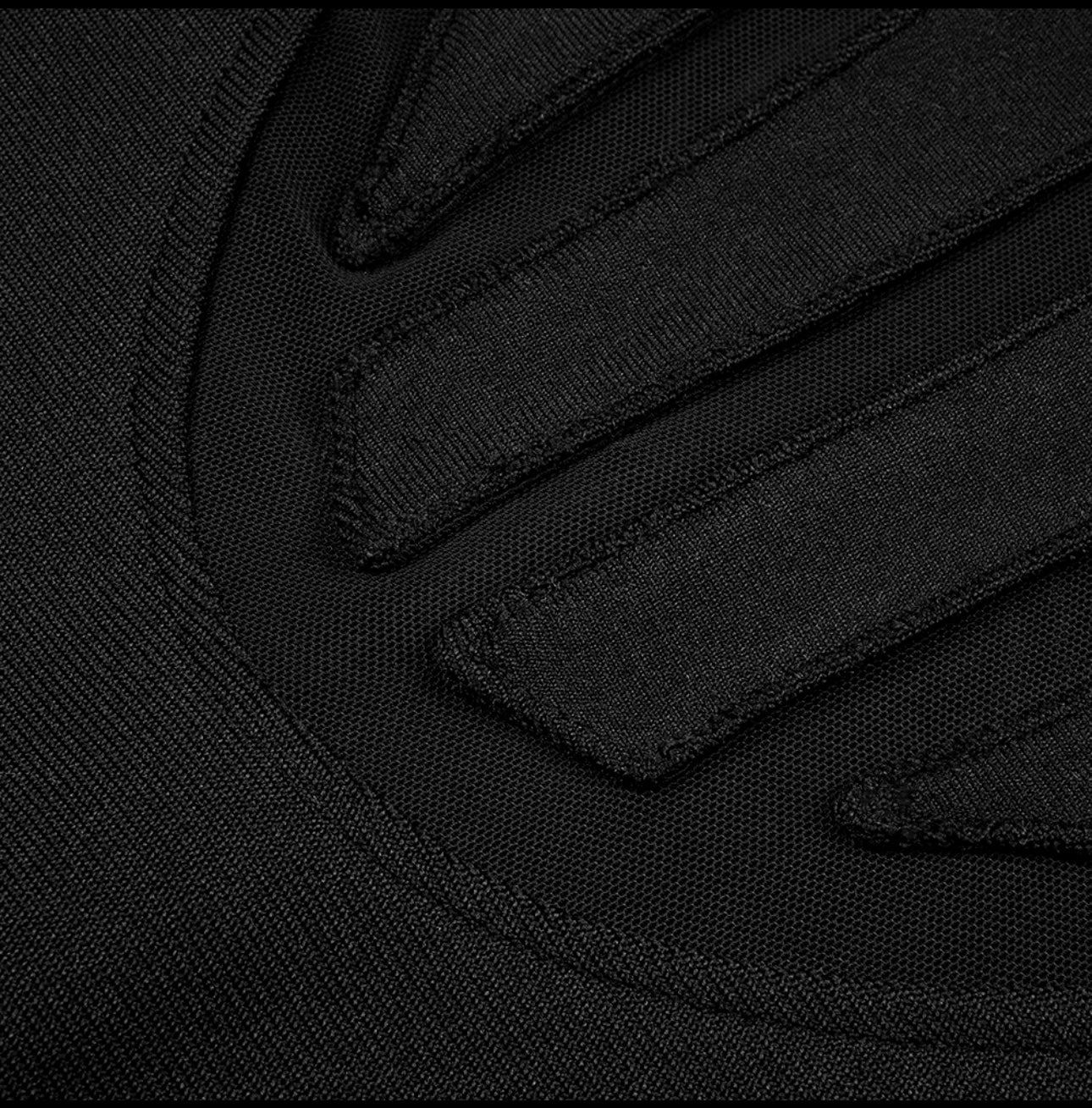 Premium long sleeve mini dress - black