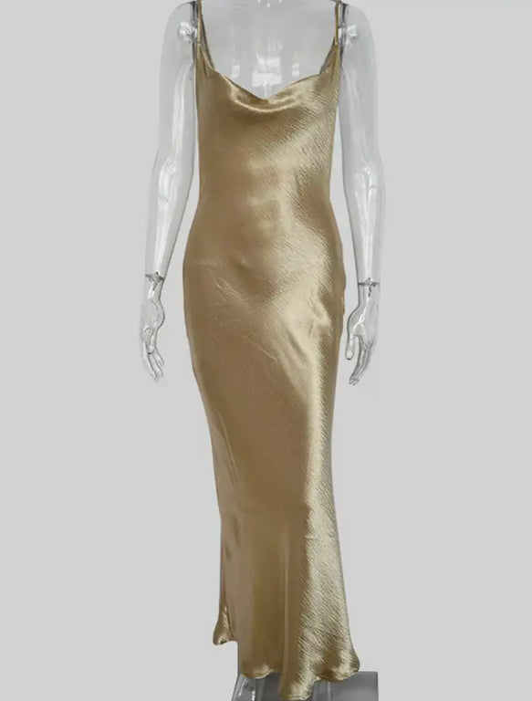 Backless Cocktail Dress - Gold