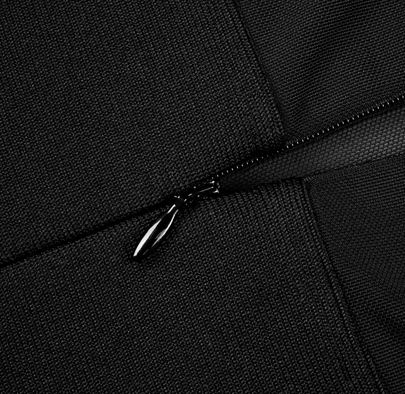 Premium long sleeve mini dress - black