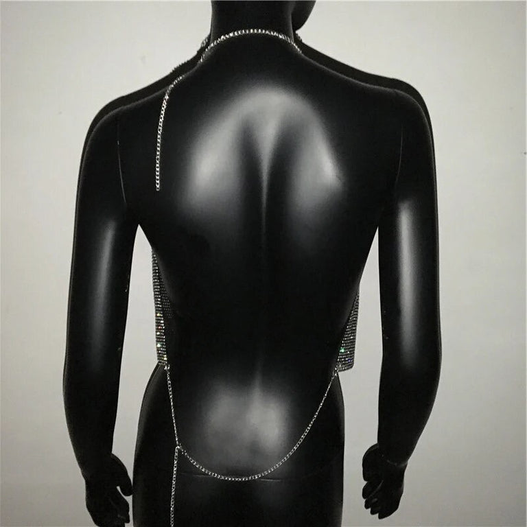 Diamante Crop Top - SIlver