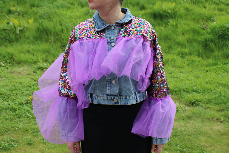 Festival Denim Jacket With Sequins