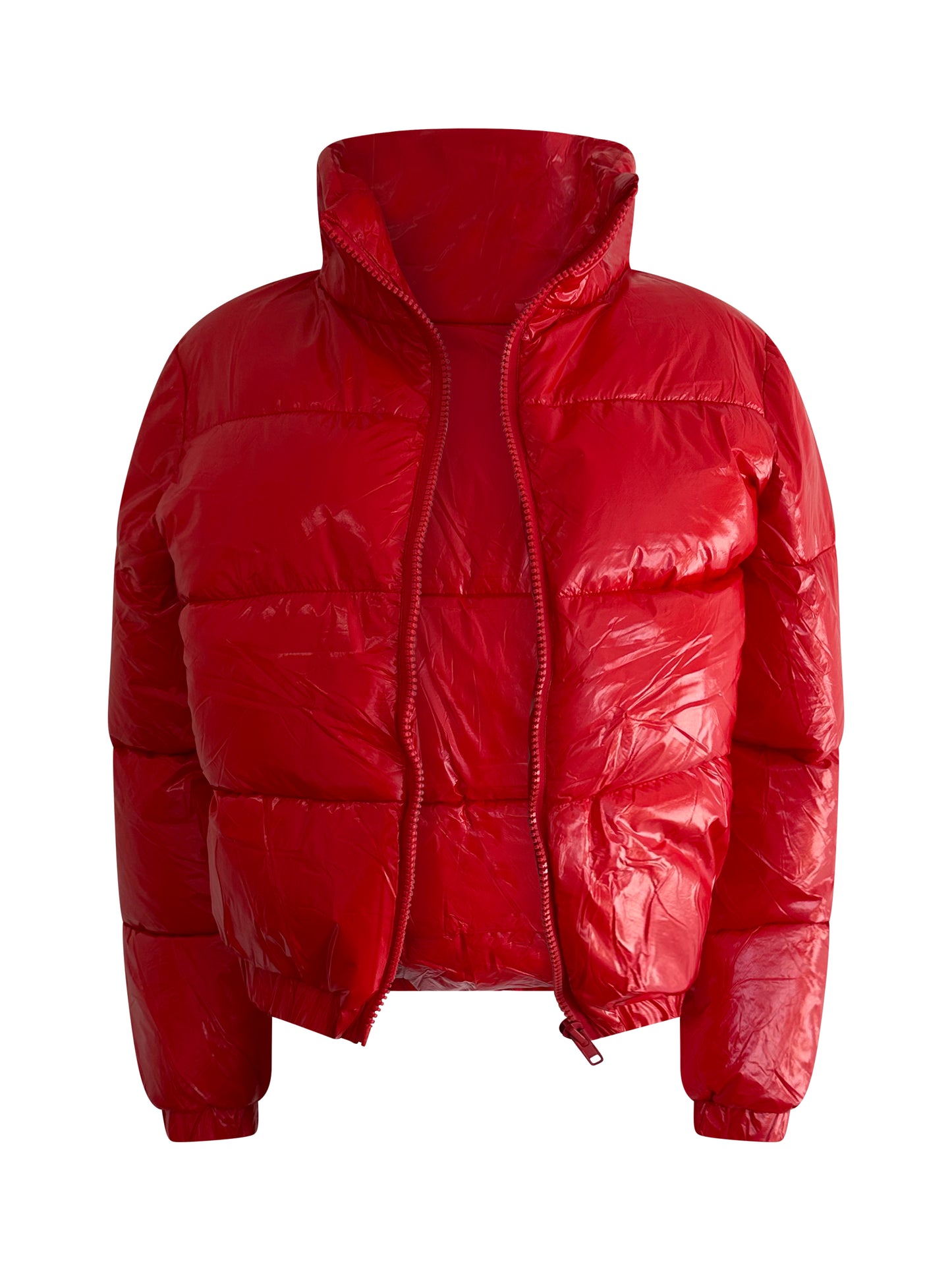 Wet Look Puffer Jacket