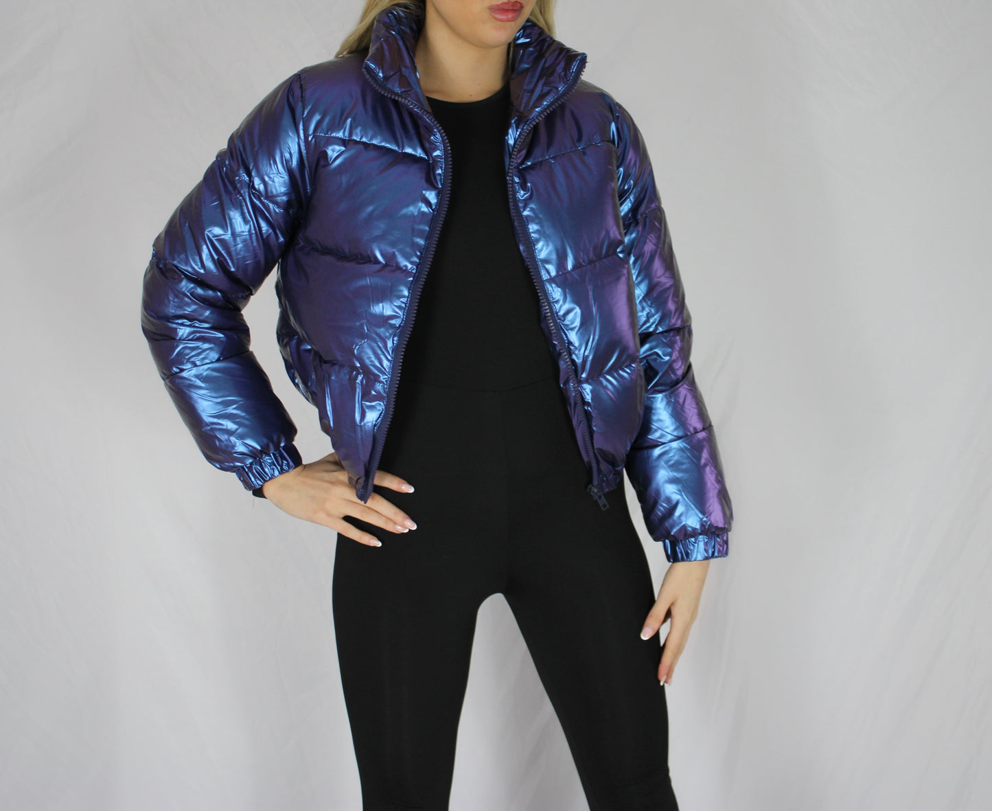 Wet Look Puffer Jacket