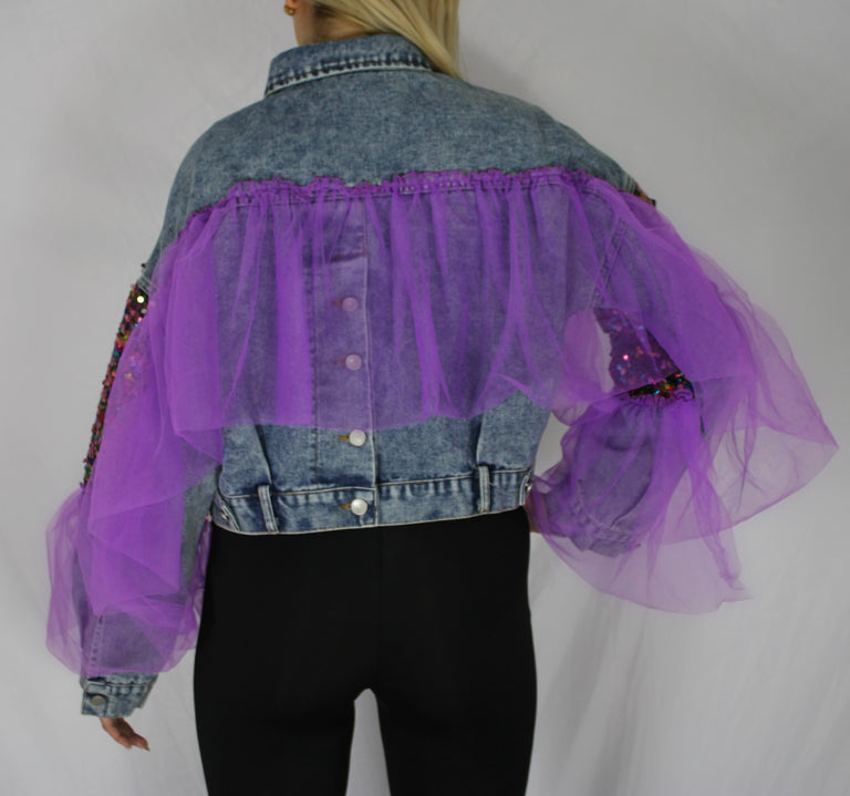 Festival Denim Jacket With Sequins