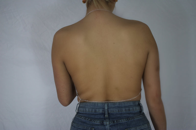 Diamante Crop Top - SIlver