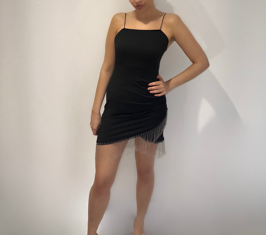 Tassel Split Sleeveless Bodycon Dress