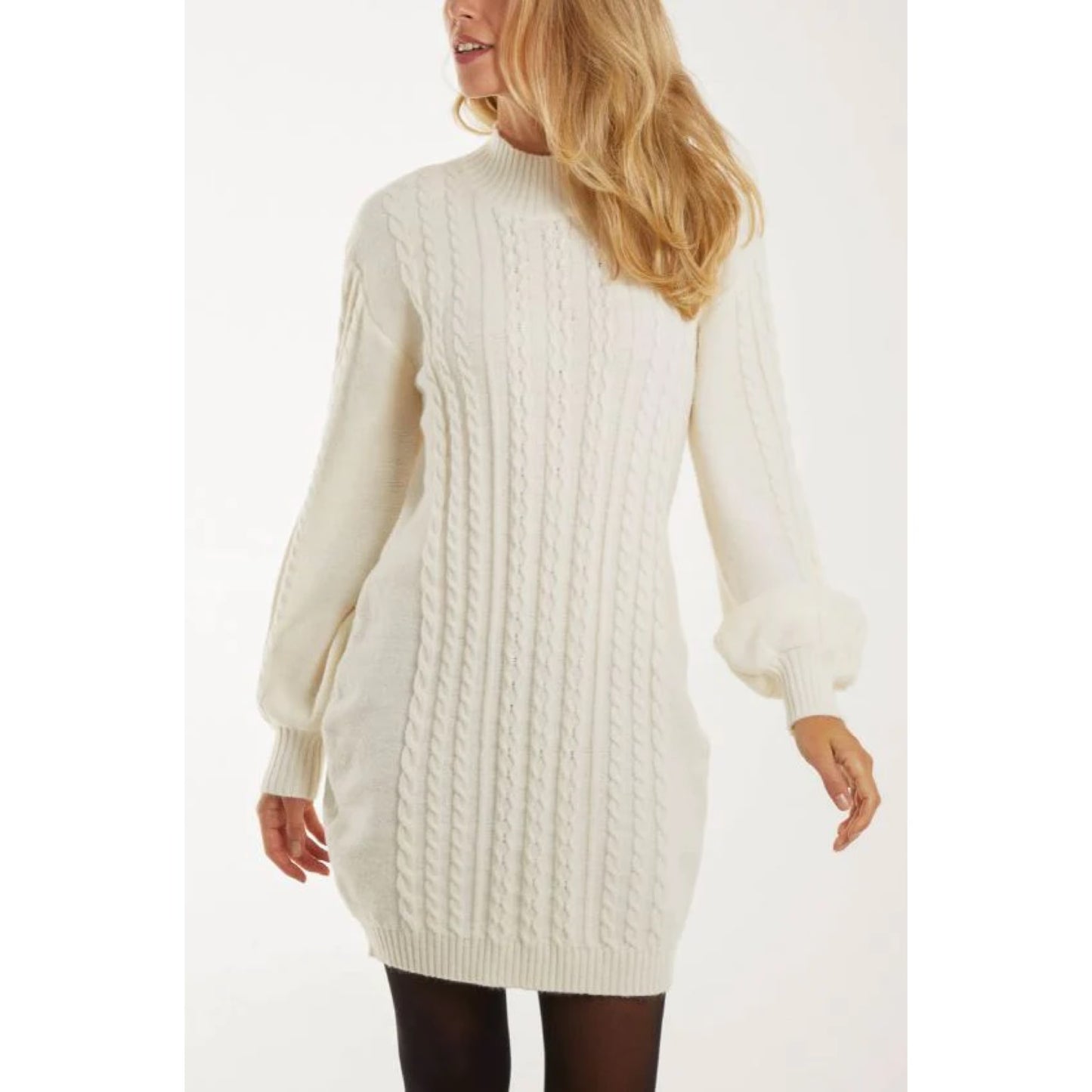 Cable Knit Long Sleeve Jumper Dress