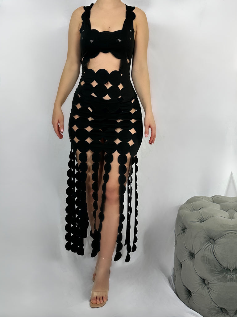 Cut Out Dress - Black