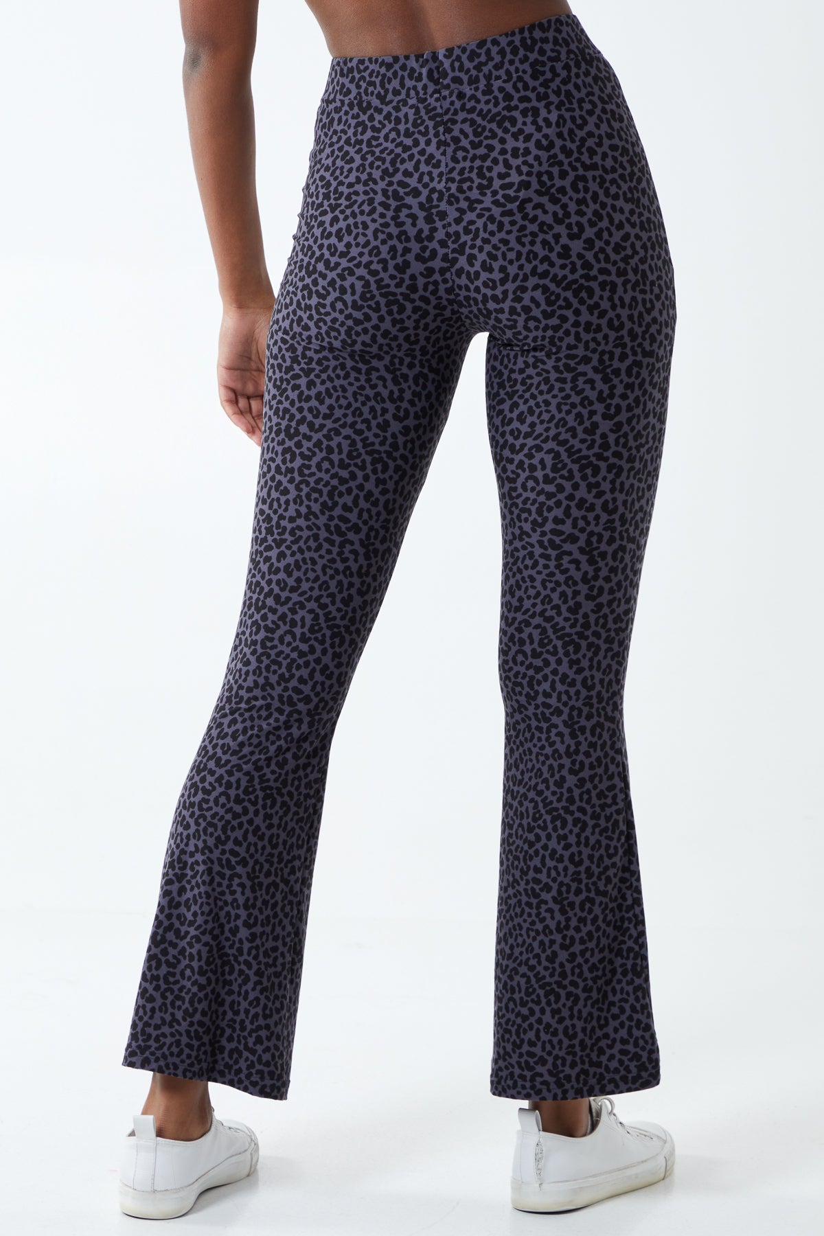 Leopard Print Soft Touch Flared Trousers