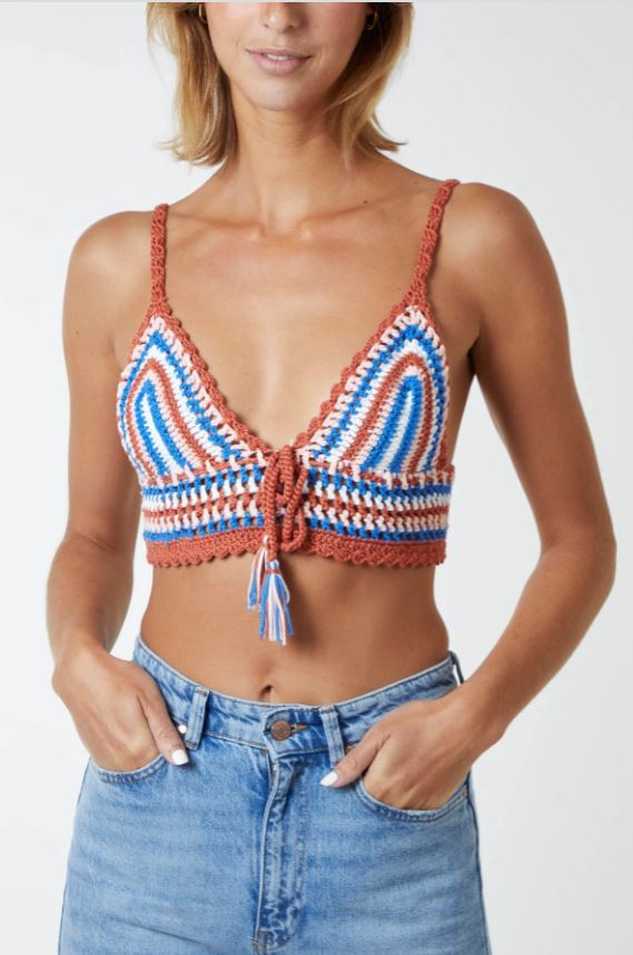 Beach Vibes Crochet Tie Neck Bralet